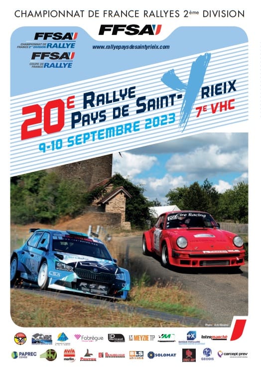 Liste des engagés Rallye Pays de Saint-Yrieix 2023